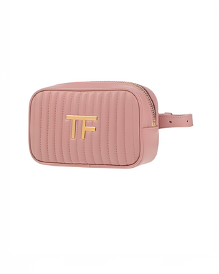 Tom Ford Pink Quilted Leather TF Logo Camera Bag