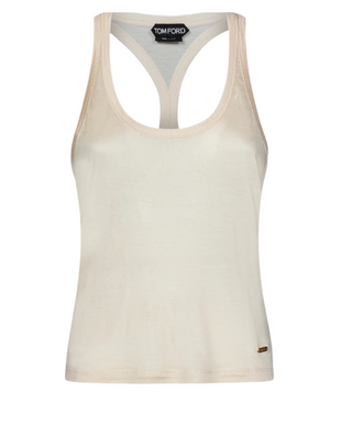 Tom Ford Lightweight Knit Racerback Tank Top in White