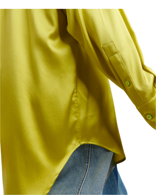 Tom Ford Green Silk Oversized Point-Collar Shirt