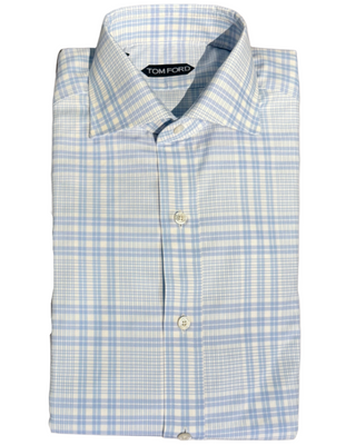 Tom Ford Cotton Slim-Fit Plaid Point-Collar Dress Shirt