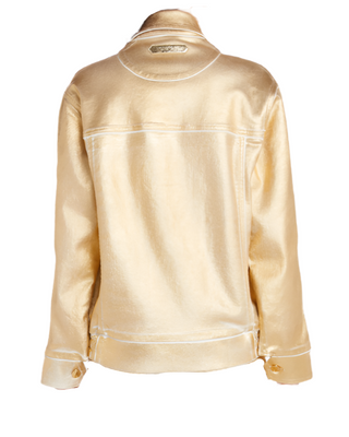 Tom Ford Gold Satin Contrast-Piped Utility Jacket