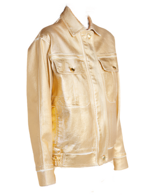 Tom Ford Gold Satin Contrast-Piped Utility Jacket