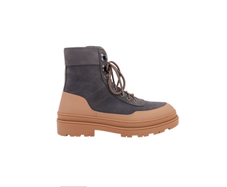 Brunello Cucinelli Mens Ankle Boots In Dark Gray With Lug Sole