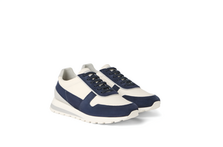 Brunello Cucinelli Mens Panneled Sneakers in White and Navy