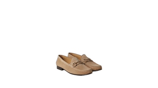 Brunello Cucinelli Almond/Tan Suede Horse-Bit Loafers