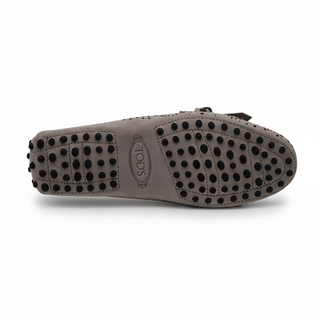 Tods Suede Gommino Driving Loafers in Grey