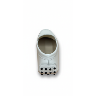 Tods Leather Gommino Driving Shoes in Pearl