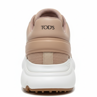 Tods Leather Low-Top Lace-Up Sneakers Pink