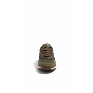 Tods Green Suede and Mesh Low-Top Sneakers