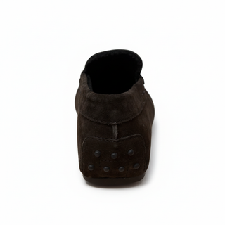 TODS Mens Shearling Chocolate Brown Loafer