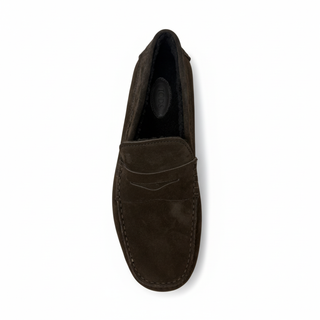 TODS Mens Shearling Chocolate Brown Loafer