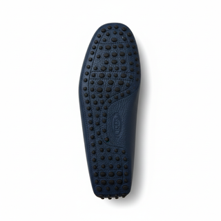 Tods Navy Grained Leather Gommino Loafer