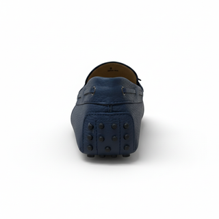 Tods Navy Grained Leather Gommino Loafer