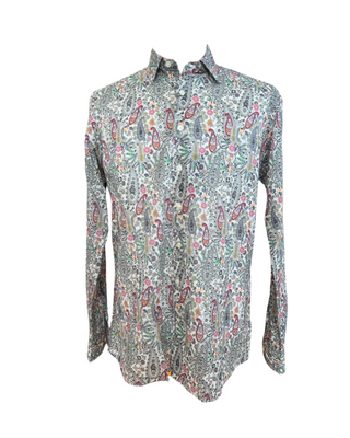 ETRO Cotton Flower Paisley Point-Collar Dress Shirt