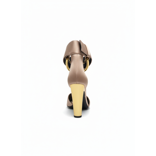 Tom Ford Satin Ankle-Strap Sandals with Gold Buckle