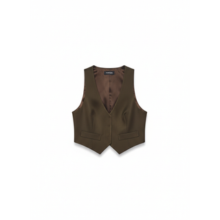 Tom Ford Twill Olive Green Vest