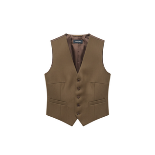 Tom Ford Twill Olive Green Vest