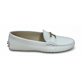 Tods Leather Gommino Driving Shoes in Pearl