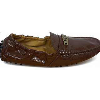 Tods Polished Leather Loafers in Mahogany