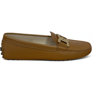 Tods Leather Loafers in Tan w Gold Buckle