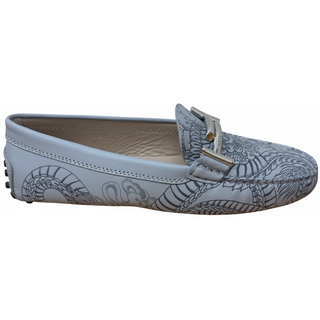 Tods Printed Leather Dragon Gommino Loafers