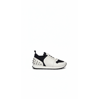 Tods Leather and Textile Low-Top Sneakers with Studded Heel