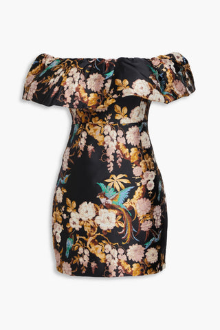 CARA CARA VERA OFF-THE-SHOULDER JACQUARD MINI DRESS - Size 0
