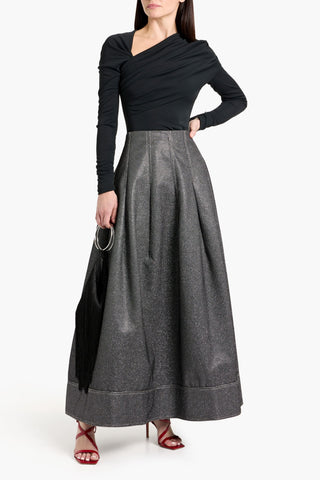 CAROLINA HERRERA ASYMMETRIC DRAPED JERSEY TOP - Size S