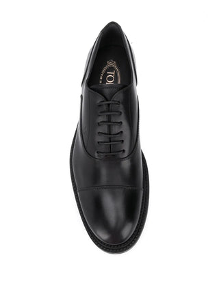Tods Leather Lace-Up Cap-Toe Oxford Shoes