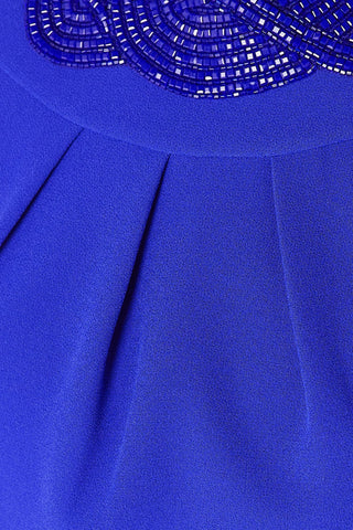 SAFIYAA BEAD-EMBELLISHED CREPE HALTERNECK GOWN - Size 46