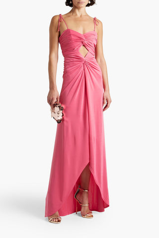 CINQ À SEPT HARLIN CUTOUT TWISTED STRETCH-JERSEY MAXI DRESS - Size 0