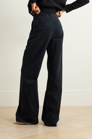 NILI LOTAN FLAVIE PLEATED COTTON-BLEND TWILL WIDE-LEG PANTS - Size 2