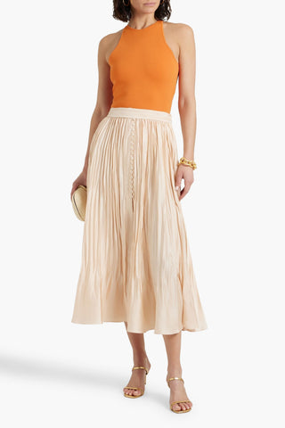 SIMKHAI PLISS-SATIN MIDI SKIRT - Size 10