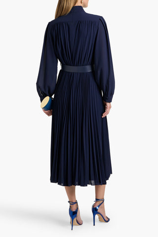 MIKAEL AGHAL CREPE DE CHINE MIDI DRESS - Size 2