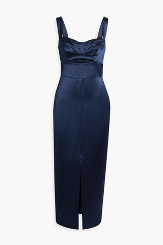 NICHOLAS CUTOUT SATIN MIDI DRESS - Size 2