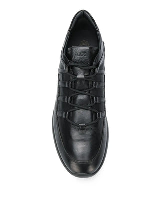 Tods Leather Paneled Lace-Up Sneakers
