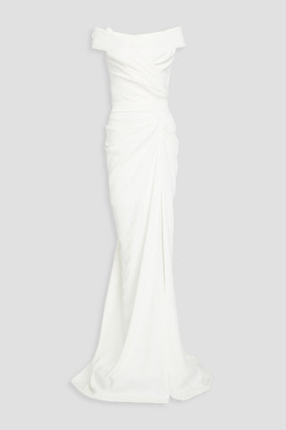 RHEA COSTA DRAPED CREPE GOWN - Size 50