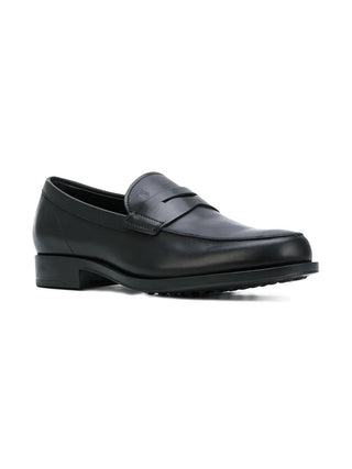 Tods Tod's Black Leather Penny Loafers