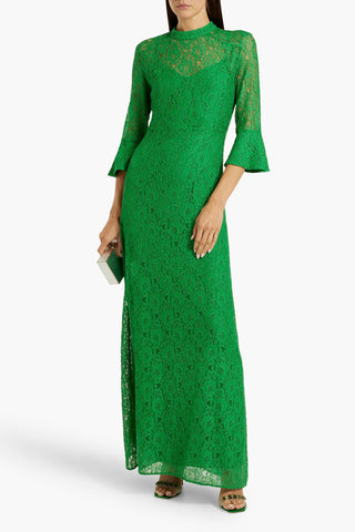 HVN ASHLEY METALLIC CORDED LACE MAXI DRESS - Size 4