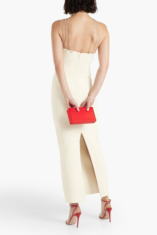 HERVÉ LÉGER EMBELLISHED BANDAGE MAXI DRESS - Size L