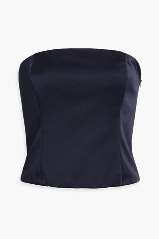 BRUNELLO CUCINELLI STRAPLESS SATIN-CREPE TOP - Size S