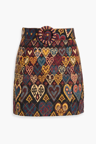 FARM RIO PRINTED QUILTED COTTON-TWILL MINI SKIRT - Size 26