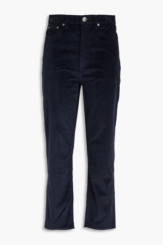 RAG & BONE WREN CROPPED COTTON-BLEND CORDUROY STRAIGHT-LEG PANTS - Size 24