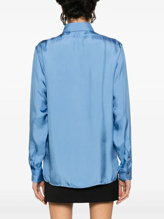 Tom Ford Silk Pleated Point-Collar Shirt