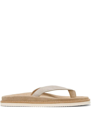 Brunello Cucinelli Suede Platform Thong Slippers