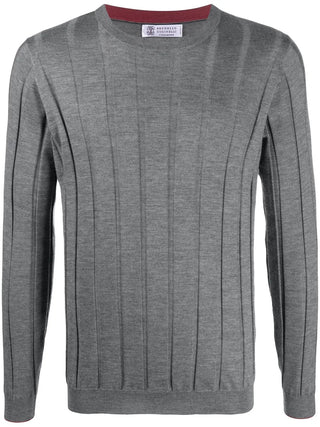 Brunello Cucinelli Ribbed Knit Round-Neck Raglan Sweater