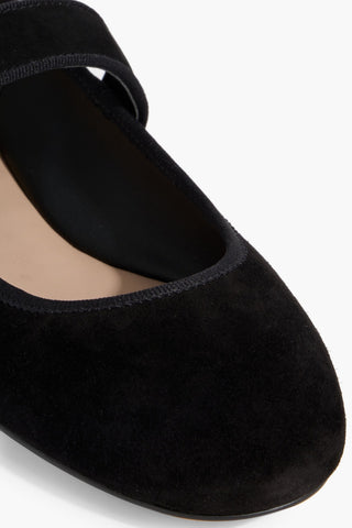 STUART WEITZMAN PIPER FAUX PEARL-EMBELLISHED SUEDE MARY JANE FLATS - Size 9