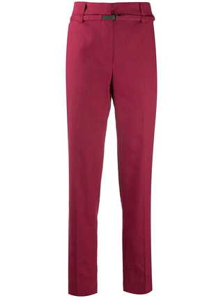 Brunello Cucinelli Cotton Blend Tailored Trousers with D-Ring Belt