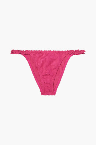 VIX PAULA HERMANNY SCALES MARGOT RUFFLE-TRIMMED LASER-CUT LOW-RISE BIKINI BRIEFS - Size L