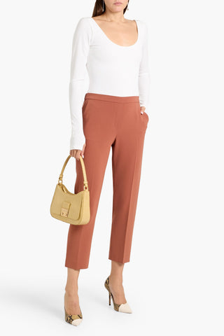 THEORY TREECA CROPPED CREPE STRAIGHT-LEG PANTS - Size 0
